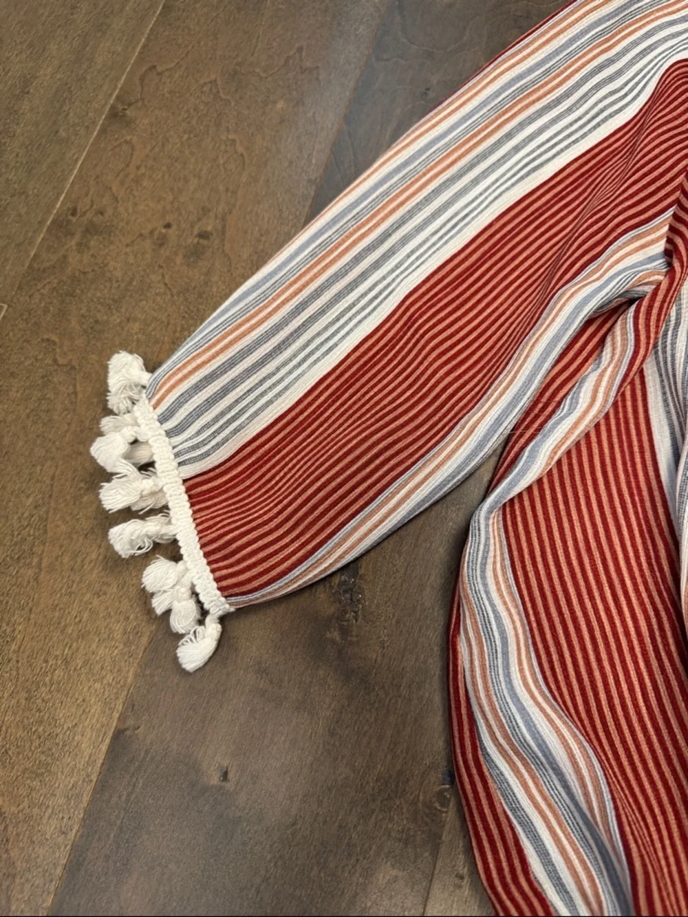 lavender field Anthropologie Fringe Wrap Strip Top - Picture 4 of 7